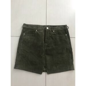 Blank NYC Leather A-Line Mini Skirt Lined